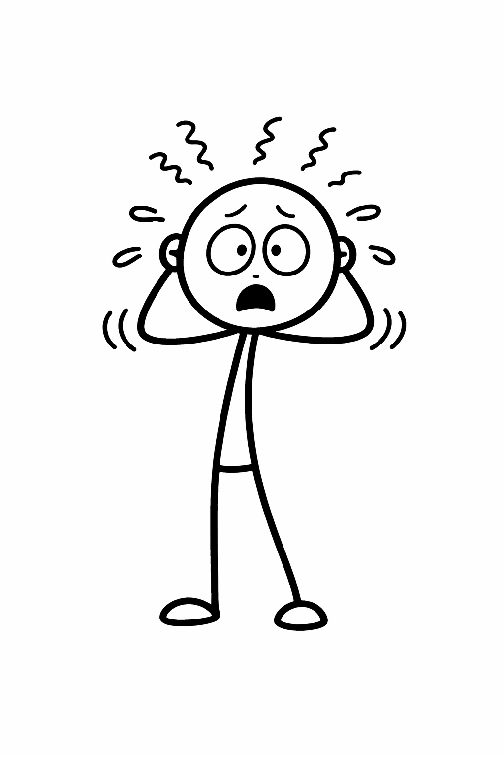 Anxious character illustration